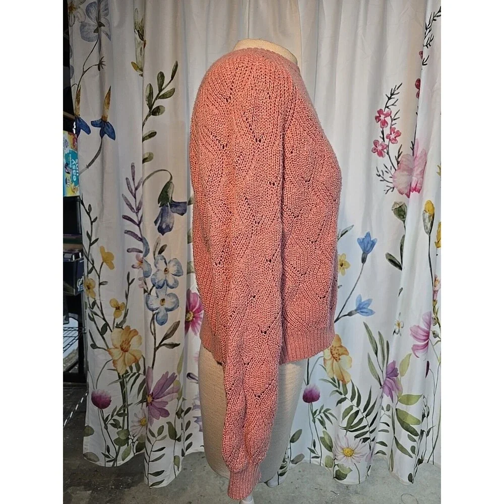 Old Navy Girls Pink Cactus Flower Sweater XL 14-18